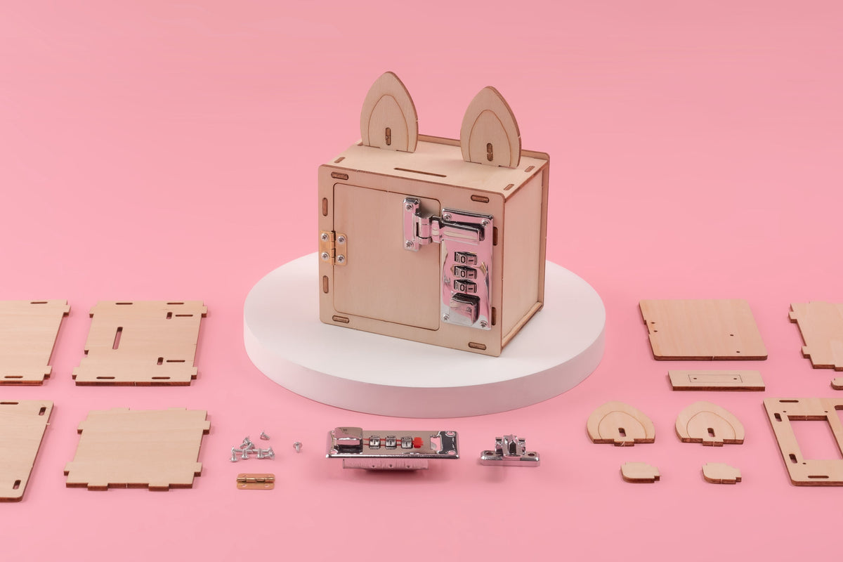 Combination Lock Box & Phone Holder DIY Kit, Educational STEM Toy